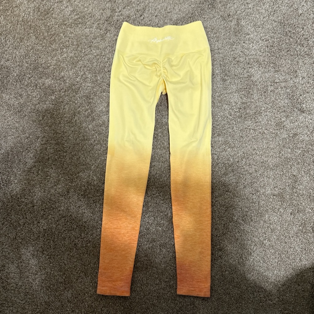 Alphalete amplify Yellow and orange ombre leggings #leggings